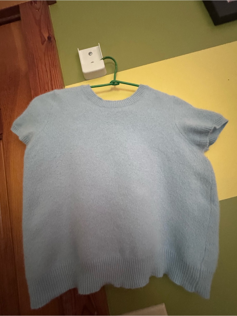 United Colors Of Benetton cashmere blend Pale Blue Short Sleeve Crewneck Sweater